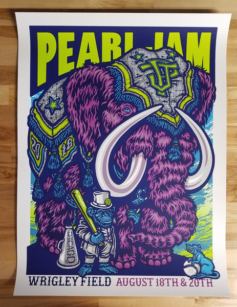  Pearl Jam 2018-08-18and20 Chicago Wrigley Field Fairclough SE  (Baseball Arms) 18x24 Poster: Posters & Prints