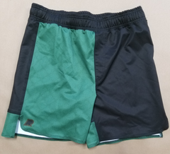 Sleek, sustainably designed shorts and t-shirt combination.  Albino and Preto Harp Fitted Shorts, Black/Green.   Both pieces are sized Adult XL.  Abbreviated for "ZERO WASTE" the ZW program by Albino & Preto is the brand's latest initiative in functional athletic-wear, keeping sustainability in mind.  Designed and MADE IN USA