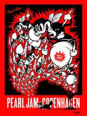 Ames Bros 2022 Pearl Jam Copenhagen Poster Red Metallic Variant