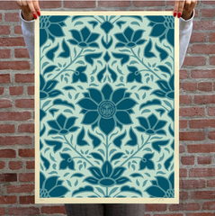 Shepard Fairey Obey Deco Floral Pattern Blue xxx/275