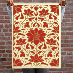 Shepard Fairey Obey Deco Floral Pattern Red xxx/275 s/n