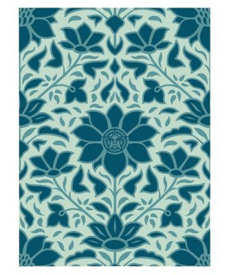 Shepard Fairey Obey Deco Floral Pattern Set of 2 (Red and Blue) xxx/275