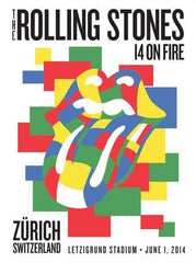 The Rolling Stones 2014 On Fire European Tour Lithograph poster box set