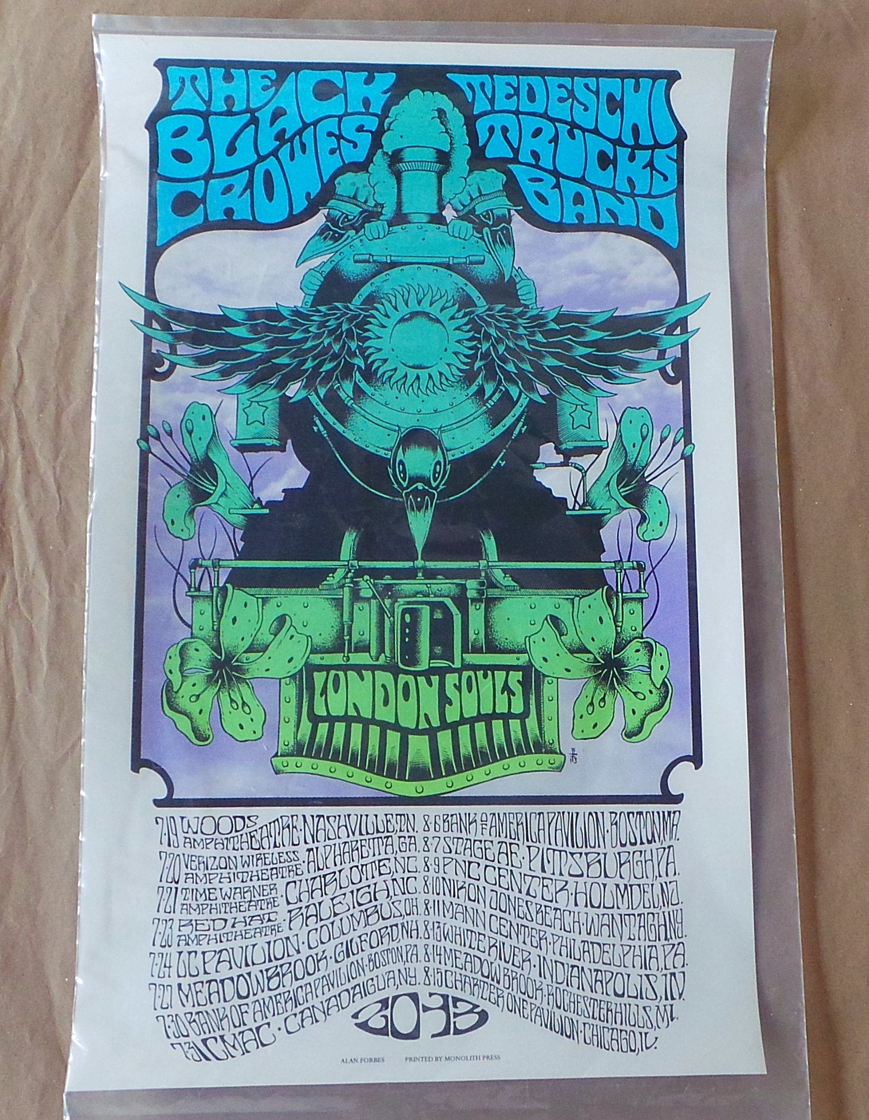 Black Crowes With Tedeschi Trucks Band And London Souls 2013 Tour Poster