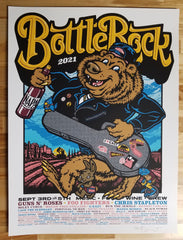 Napa Valley, CA 2021  Venue: 8-Color Silkscreen Poster.  BottleRock Festival.