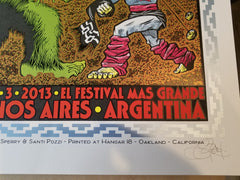  Pearl Jam Buenos Aires  4/3/2013 Limited Edition of 100, Signed and Numbered (Chuck Sperry signed – Chuck Sperry and Santi Pozzi – plate signed on the back)