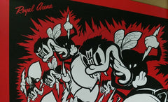 Title:  Official Pearl Jam Copenhagen 2022 (Red Metallic Variant)  Artist:  Ames Bros  Edition:  Red Metallic Variant xx/85, signed and numbered by the artist  Type: 2 Color silkscreen poster on red metallic paper  Size: 18" x 24"  Location:  Copenhagen, Denmark  Venue:  Royal Arena