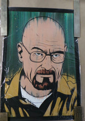 Title: "Walter White"  Poster artist: Lowercase Industry  Edition: 20  Type: Watercolor, Acrylic and Spray Paint on 300 gsm watercolor paper.  Size: 15" x 22"